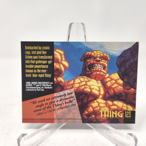 1994 Marvel Masterpieces THING #123 Trading Card,Hildebrandt Brothers Fleer (a9) - Picture 2 of 2